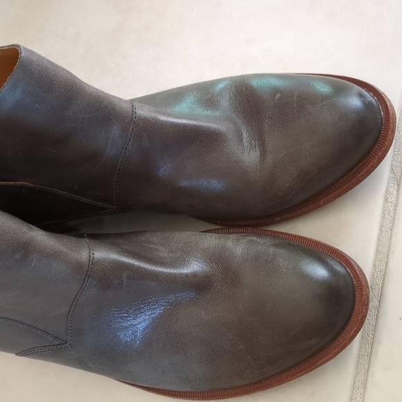 Kork-ease Women's Distressed Leather Ankle Biker Weatern Rider Boots - Gray 8.5 - Picture 8 of 8